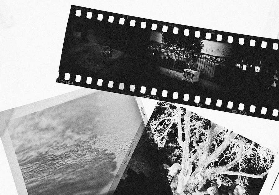 Curved film strip. Cinema monochrome movie or photo tape, strip