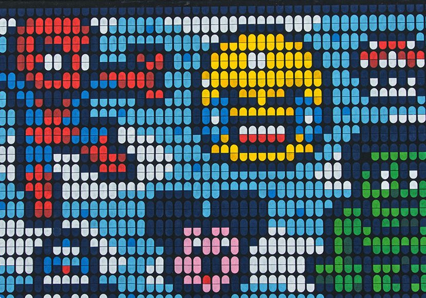 An image of pixelated art cartoon characters