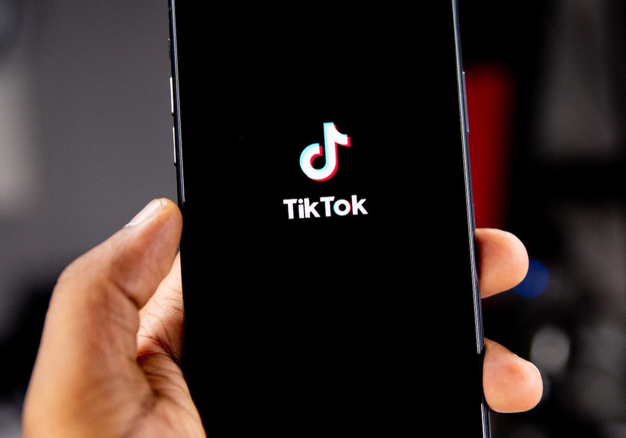 cell phone with tiktok app loading
